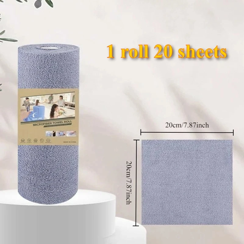 Reusable Tear-off Microfiber Towel Roll, Greaseproof Quick Drying Kitchen Cleaning Rags view 6
