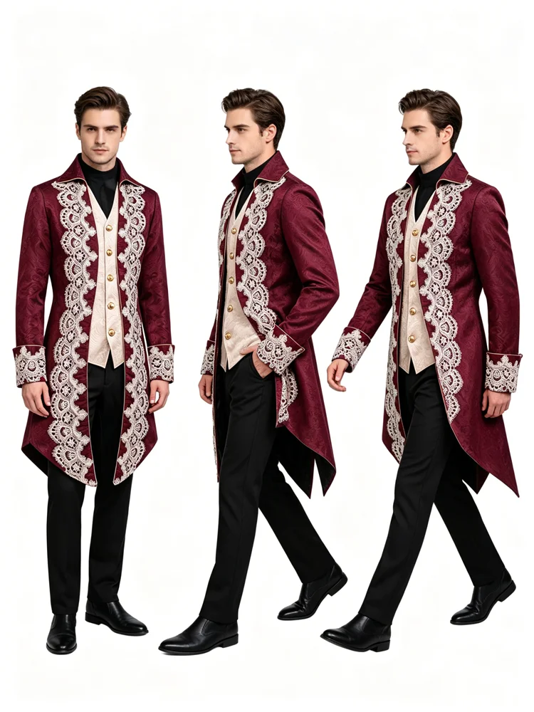 Victorian Men'S Formal Wear - Mens Victorian-Style Tailcoat Jacket European Aristocratic