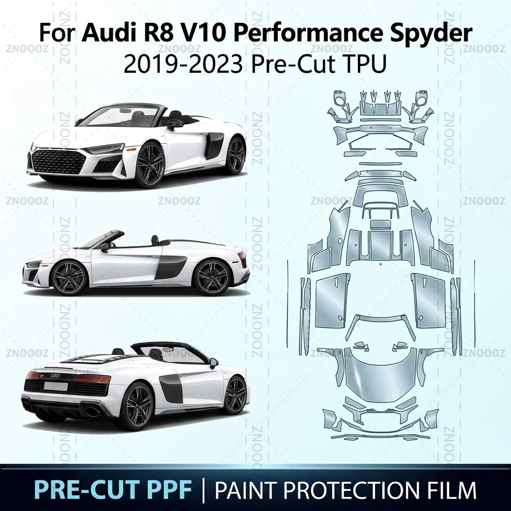 For Audi R8 V10 Performance Spyder (4S) 2019-2023 Pre-Cut TPU PPF Kit Self Healing High Full Vehicle Glossy Clear Matte Black