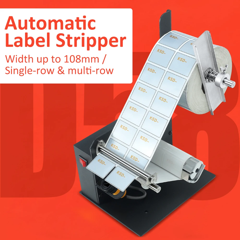 Fengyijie D58 0-6 Inch/s Digital Automatic Label Dispenser Stripper Separating Machine 10-108mm Sticker Label Stripping Machine
