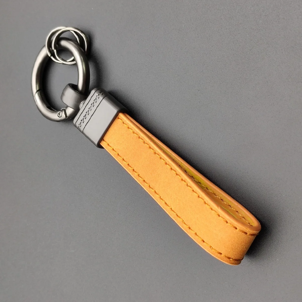 الفاخرة جلد طبيعي المفاتيح أعلى نهاية الأعمال هدية للرجل نوعية جيدة الأزرق البني الجلد الحقيقي مفتاح السيارة مفتاح سلسلة المفاتيح #4