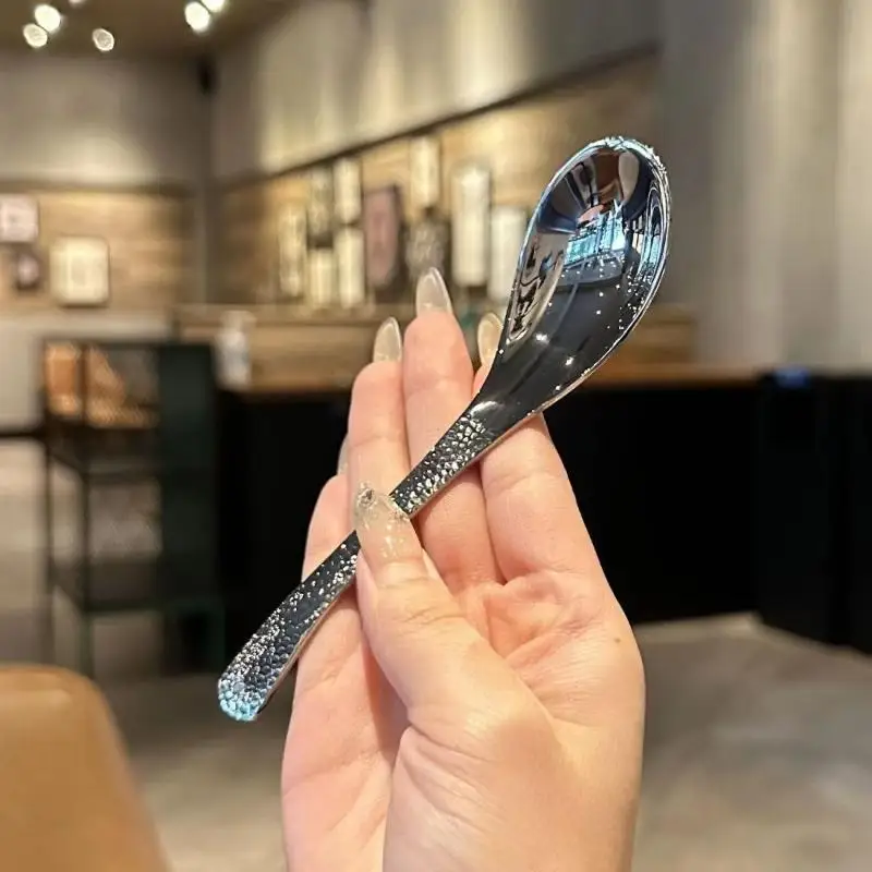 New 2Pcs Stainless Steel Spoons Dessert Fruit Spoons For Home And Restaurant Soup Ladle Home Kitchen Essential Tools