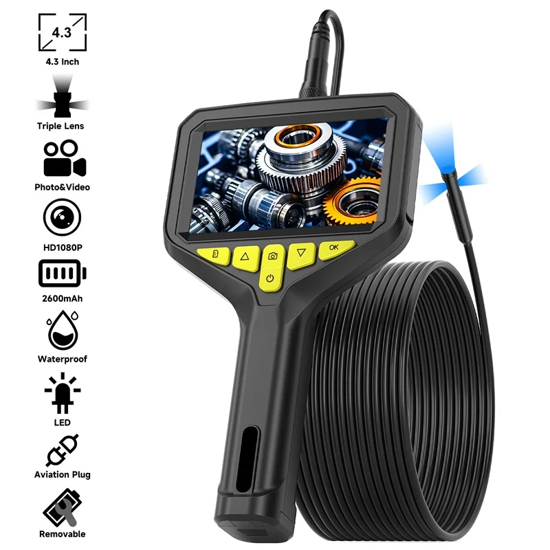 

Handheld Endoscope 4.3'' IPS Screen HD1920P Autofocus Camera HD1080P Single Dual Triple Lens Car Inspection Borescope Take Photo