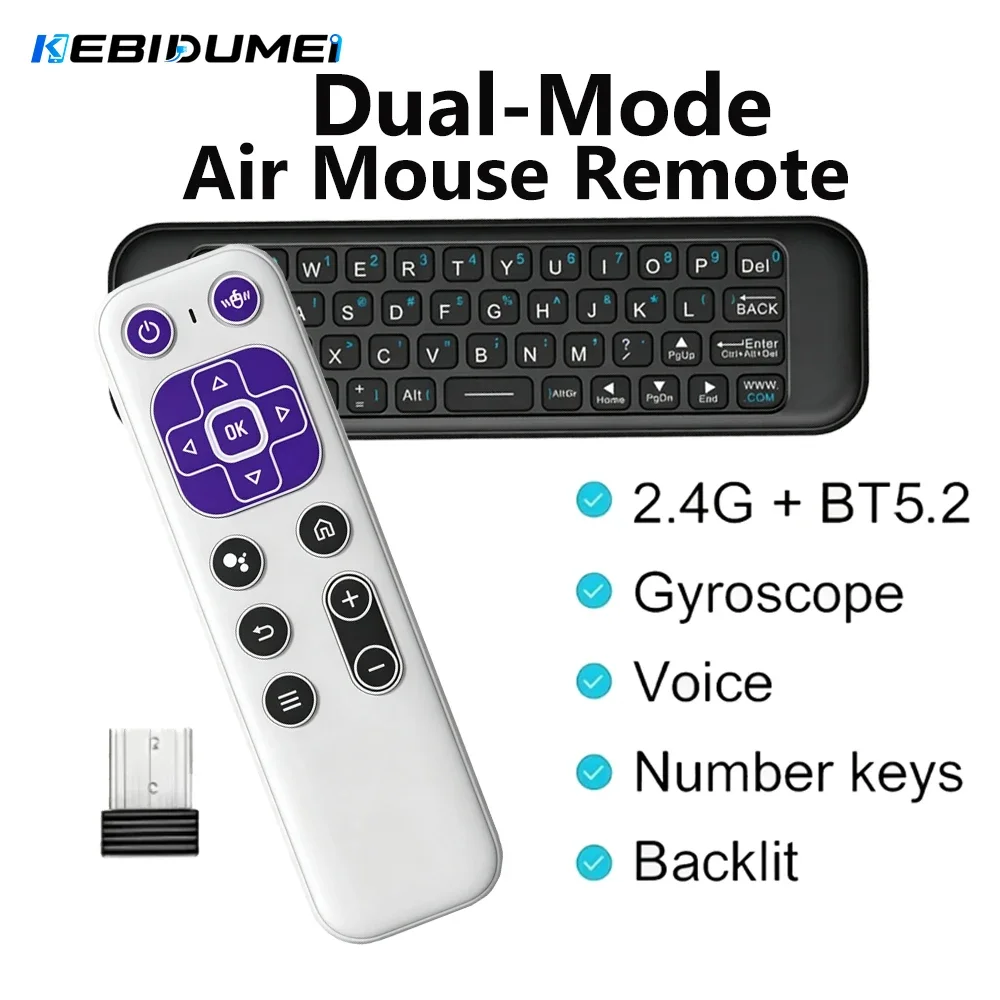 KEBIDUMEI KEBIDUMEI Wireless Air Mouse BT 5.2 Mini Keyboard RGB Backlit Remote Control IR Learning Remote Control For PC Android TV Box - Aliexpress Deal