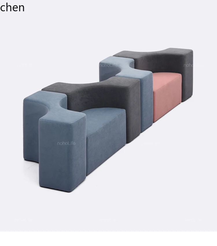 CZ Morandi Velvet Fabric Sofa Stool Creative Freely Combined Stool Artistic Semi-Circular Low Stool