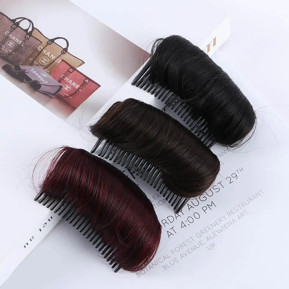 Wig Cushion Stable Comfortable High Temperature Fiber Insert Comb Invisible Fluffy Hair Pad for Female