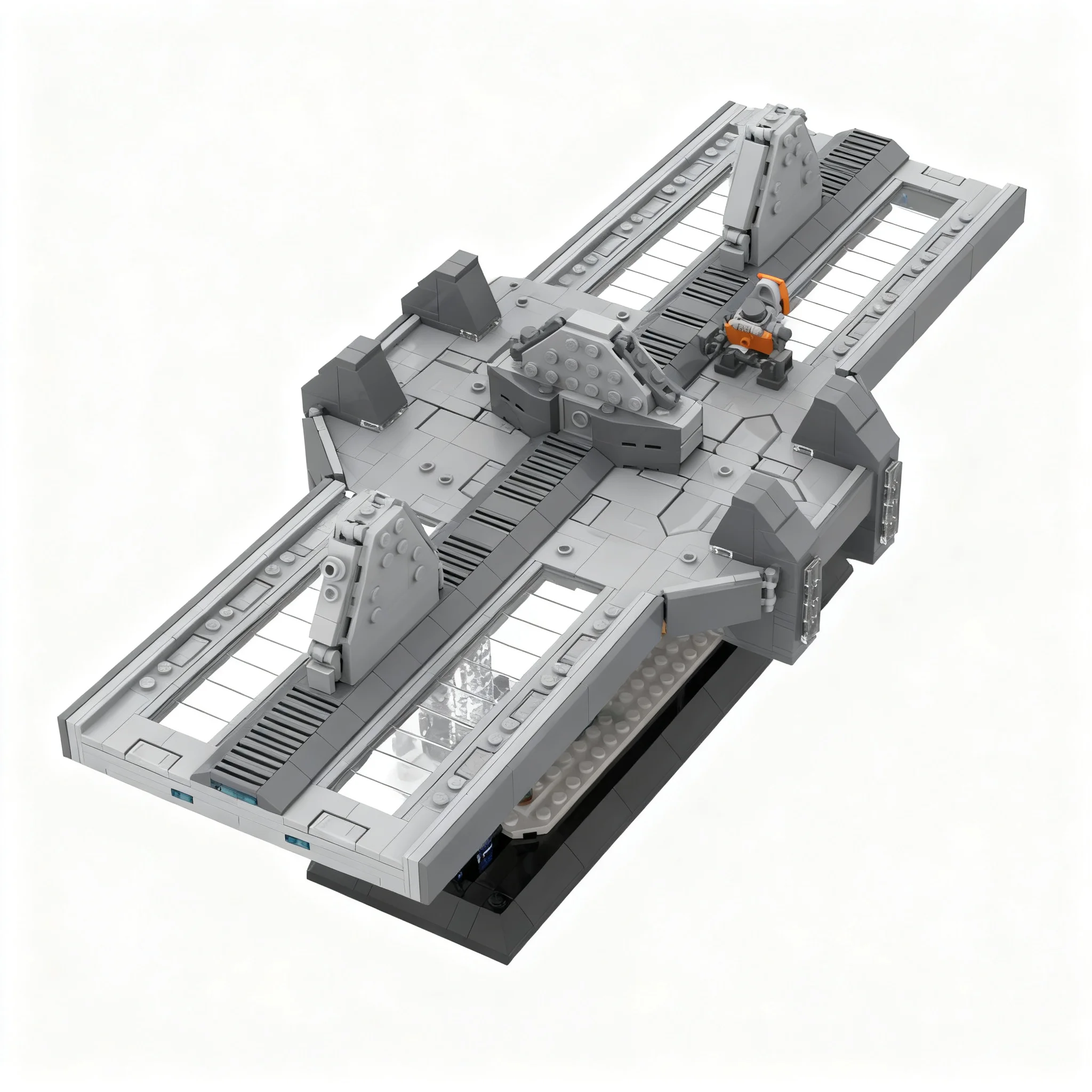 1058 pièces, modèle de construction MOC Halo Combat Evolved – Attaque sur le pont de la salle de contrôle, cadeau de Noël, jouets d’architecture, modèle 3D.