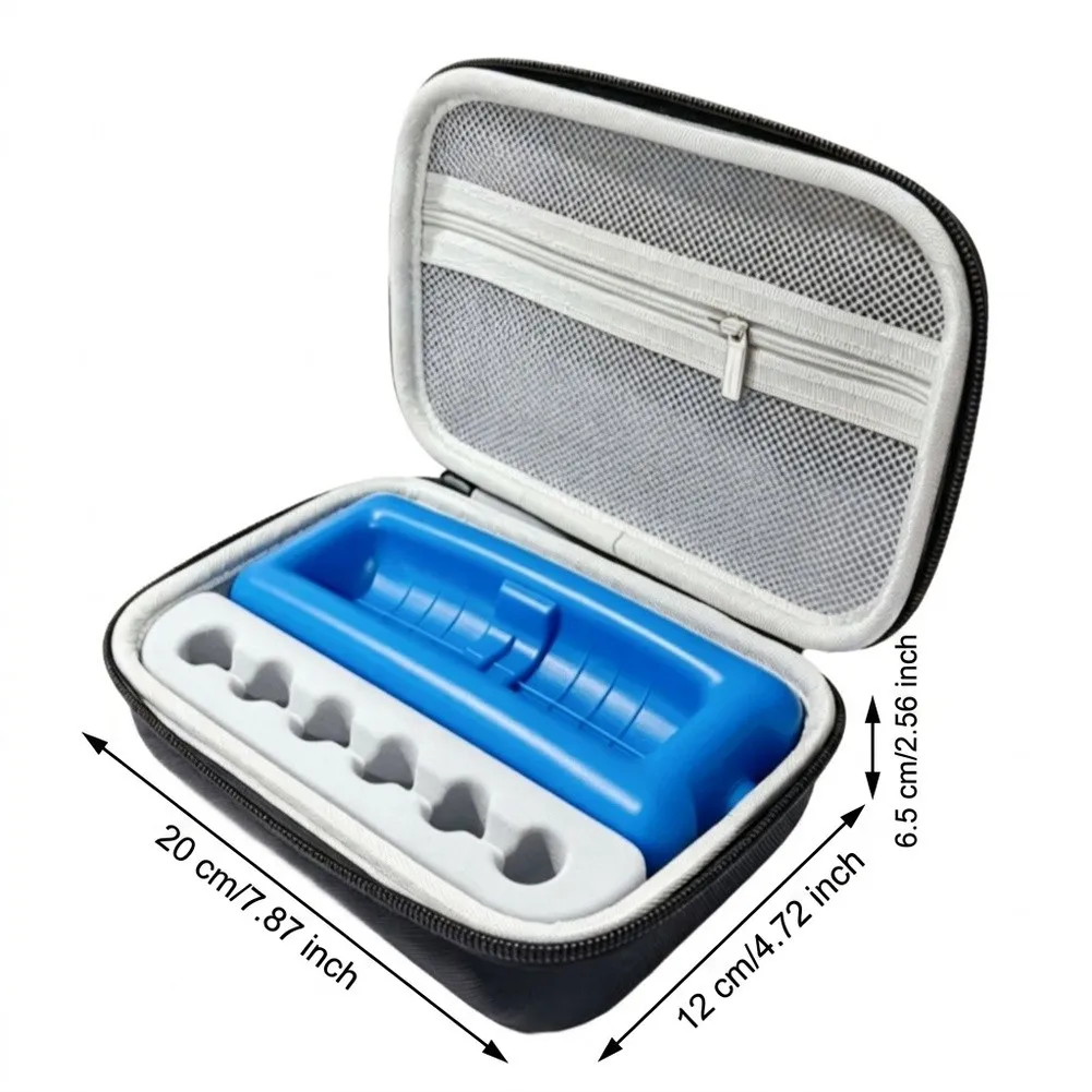 Insulin Storage Cooler Case with 6 Compartments Ice Pack for 10ml For Vials Portable EVA Bag 20x12x6.5cm Black