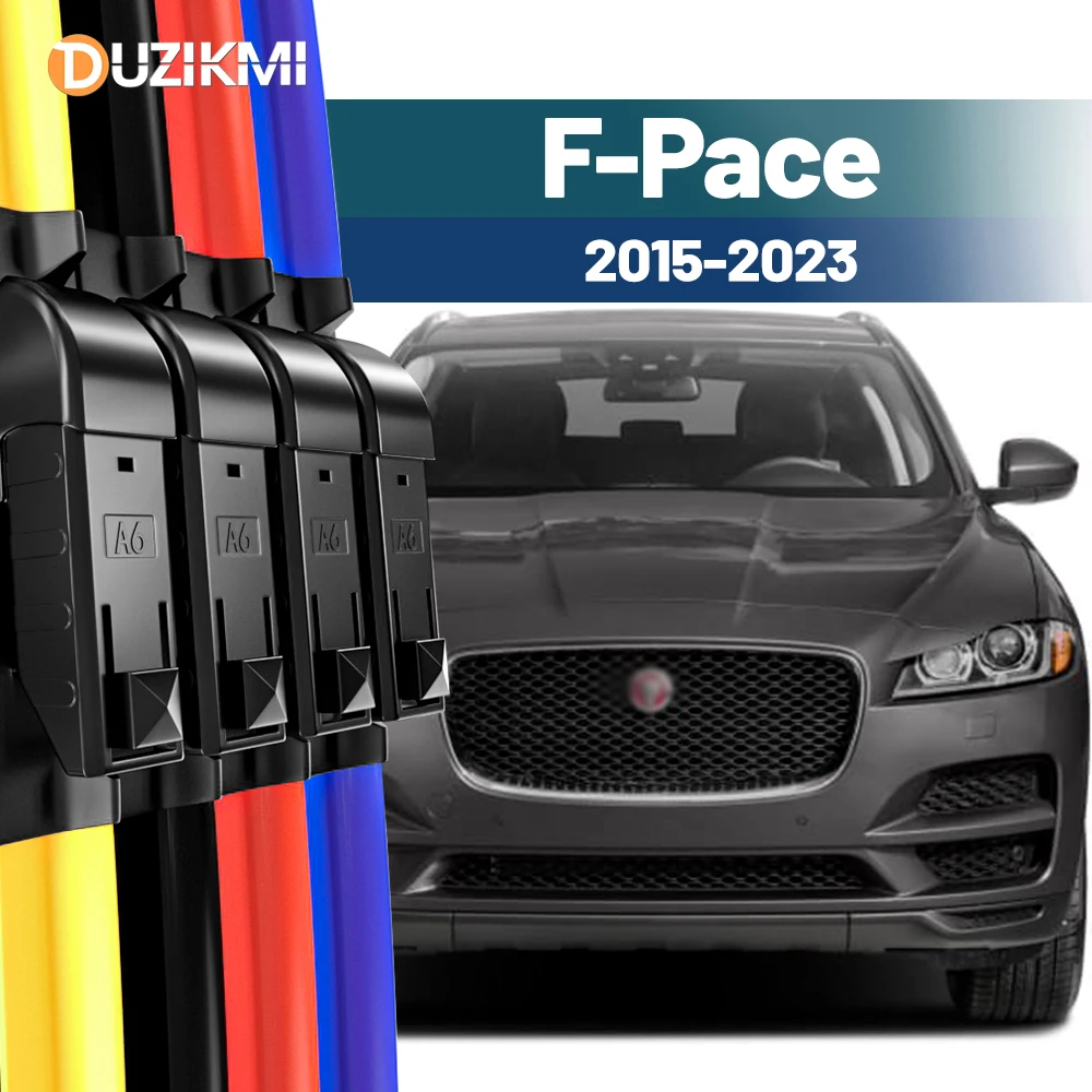 For Jaguar F-Pace F Pace X761 2015-2023 2016 2018 2019 2020 2021 2022 2pcs Front Windshield Windscreen Wiper Blades Red Blue