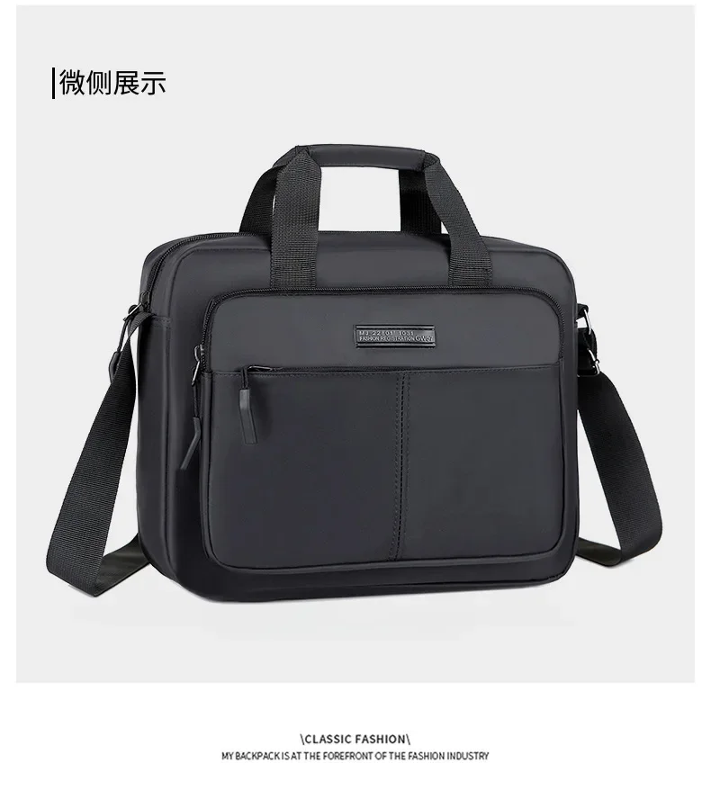 New Men's Large-capacity Horizontal Shoulder Bag Messenger Bag Briefcase Multifunctional Simple A4 Book Handbag Business Bag 가방