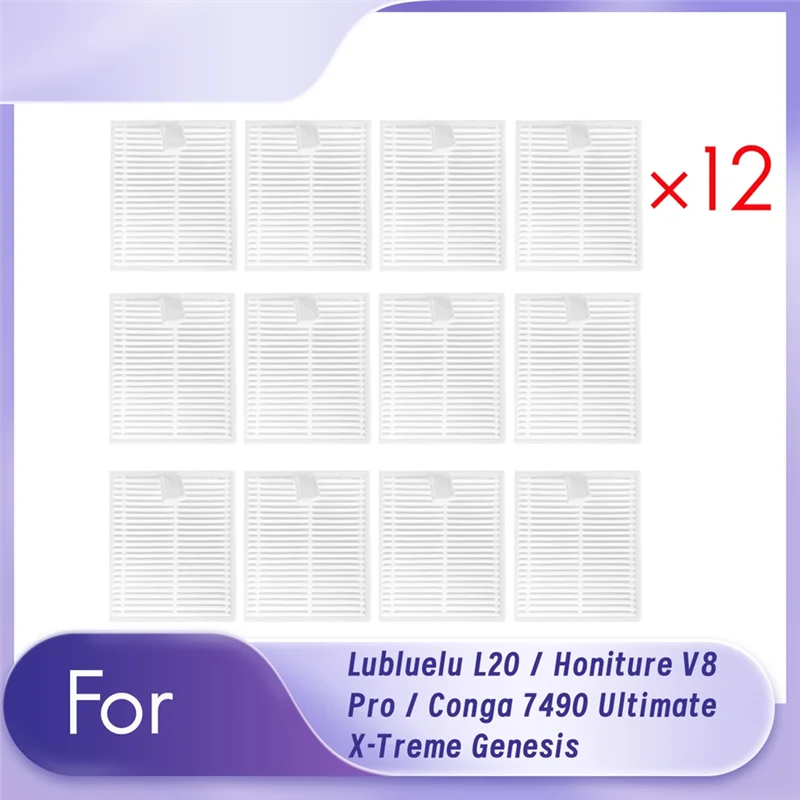 12 Pcs Cleaner Filter For Lubluelu L20 / Honiture V8 Pro / Conga 7490 Ultimate X-Treme Genesis Filter Cleaner Parts Replacement