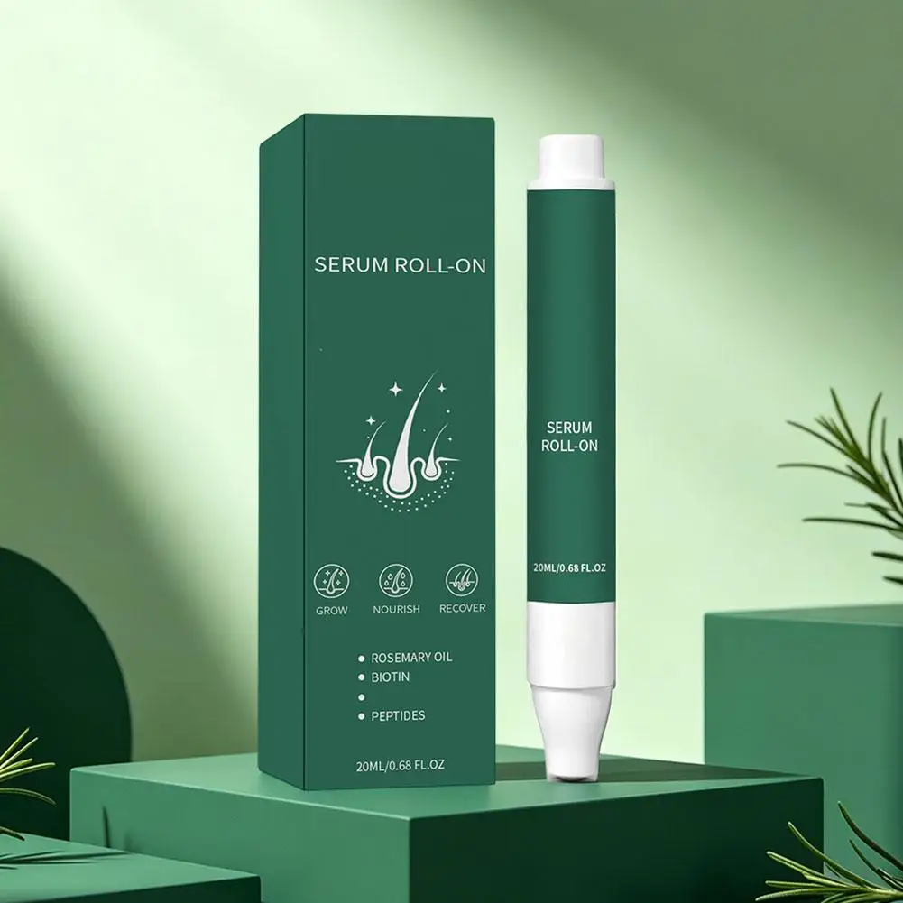 20ml Rosemary Oil Roll-On Hair Growth Serum, Biotin Peptide Nourishing Hair Care, Non-Greasy Frizz Repair Essence for All Hair