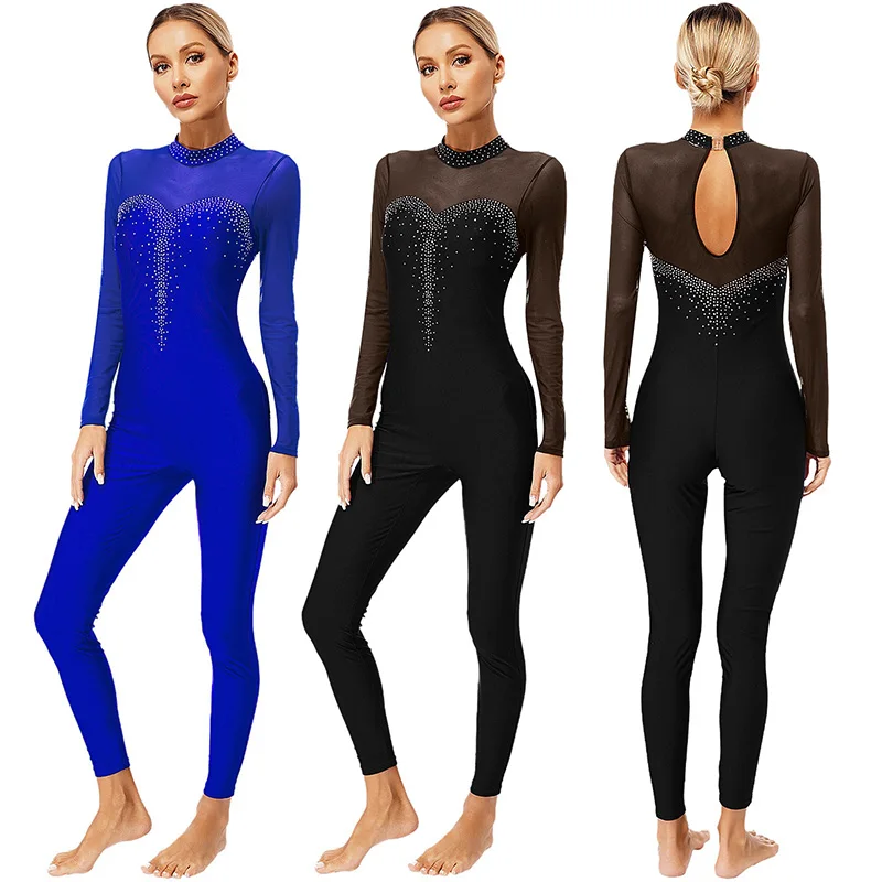 Kombinezon sportowy damski do łyżwiarstwa figurowego, trykot do gimnastyki artystycznej, kombinezon akrobatyczny, trykot do baletu.