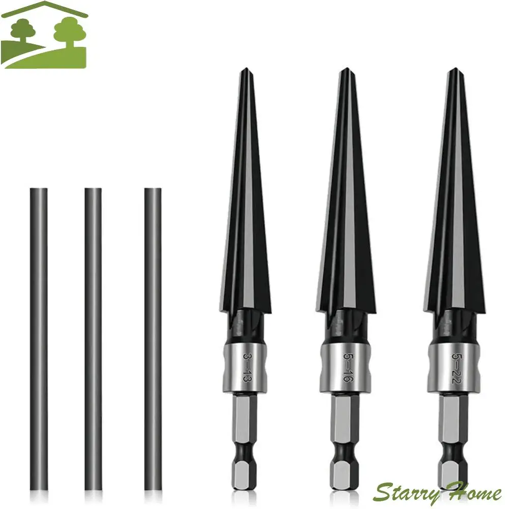 

Carbon Steel Tapered Reamer Tool Chamfer Hexagonal Shank Taper Reamer Set Handheld Metal Hole Opener Hand Reamer Tool