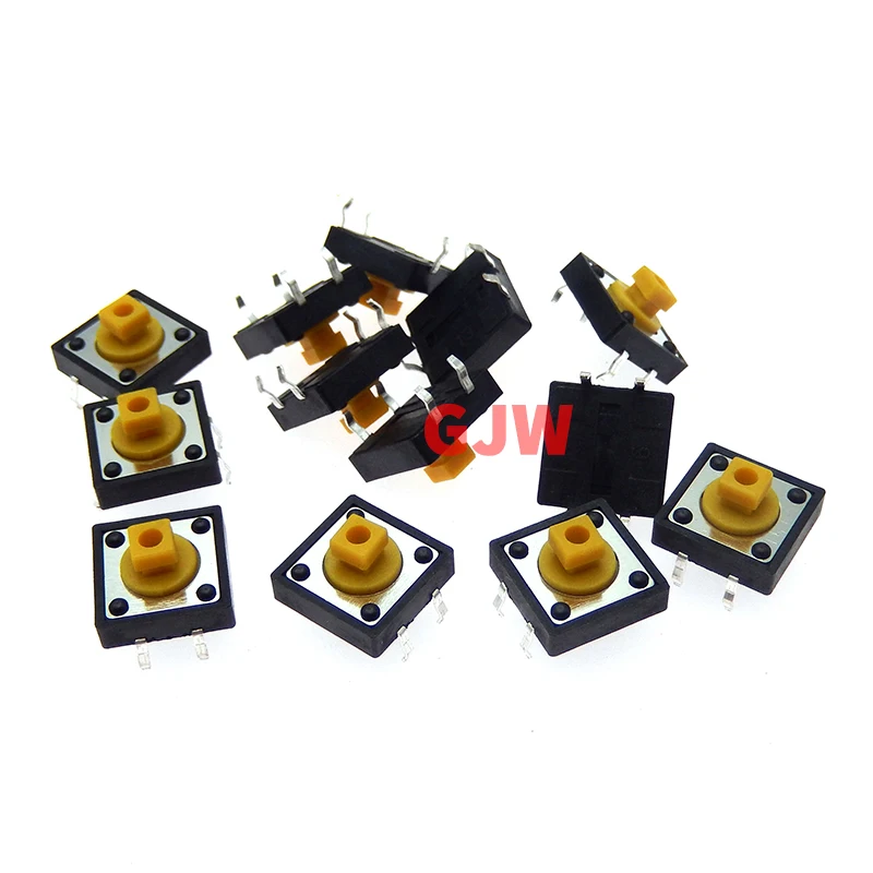 20pcs Tact Switch Kit 12*12*7.3mm DIP Tactile Push Button Switches 12x12 mm 4pin Micro Switch