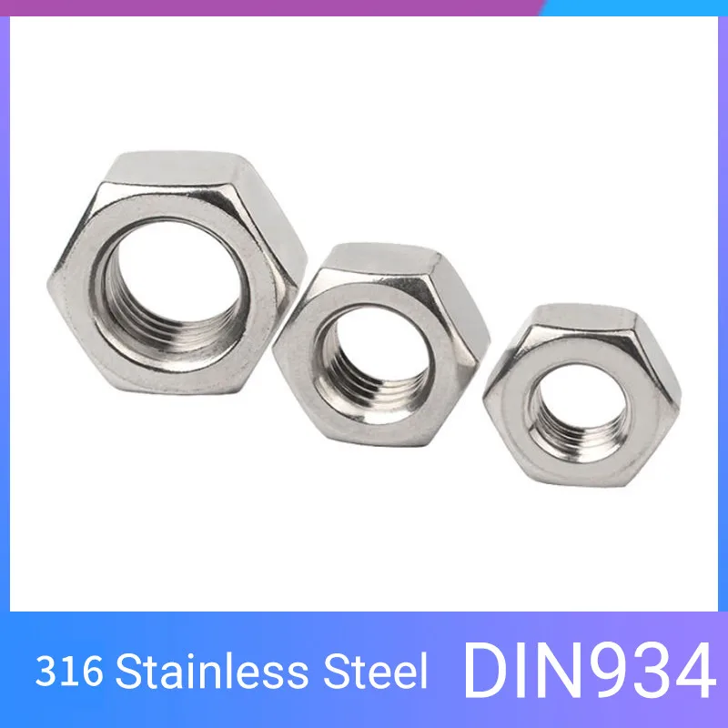 1~50pc M3 M4 M5 M6 M8 M10 M12 M14 M16 M18 M20 DIN934 316 A2-70 Stainless Steel Left Hand Thread Reverse Opposite Hex Hexagon Nut