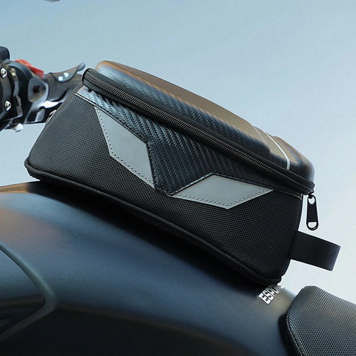 Magnetische Motorrad Tank Tasche EVA Hard Shell Motorrad Heizöl Tank Tasche 4,5 L Tragbare Karte Telefon Werkzeug Tasche Universal Schwarz – Detail 33