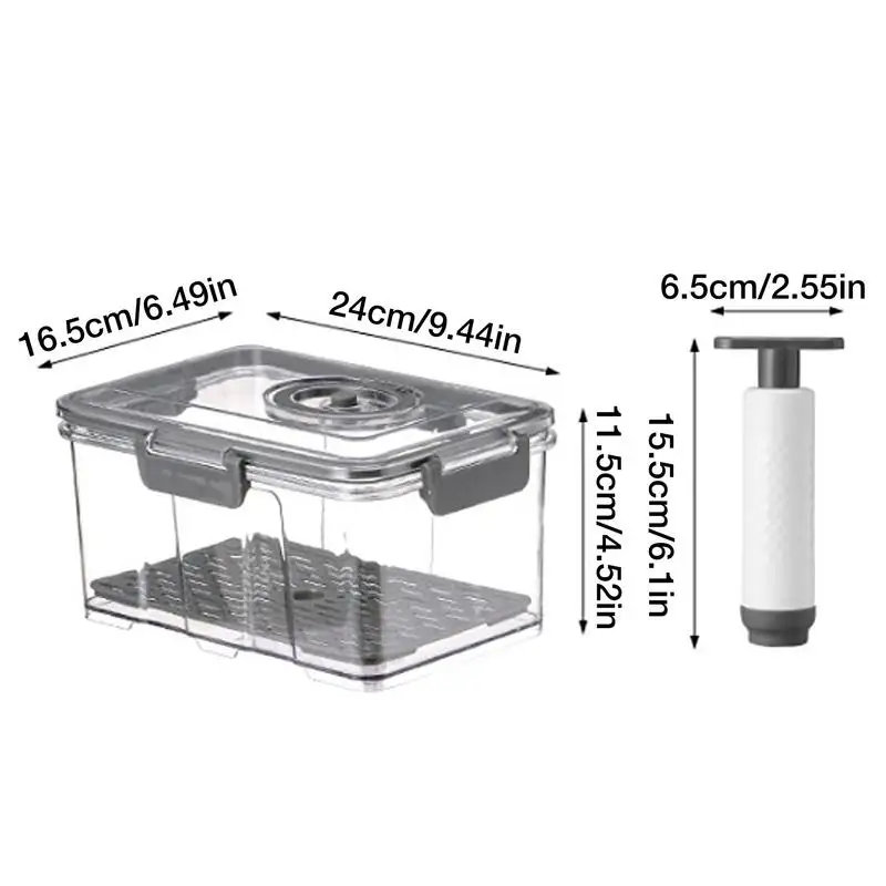 Fridge Organizer Stackable Food Storage Container With Vented Lids and Drain Tray  Bins For Freezer Kitchen Cabinet Organization