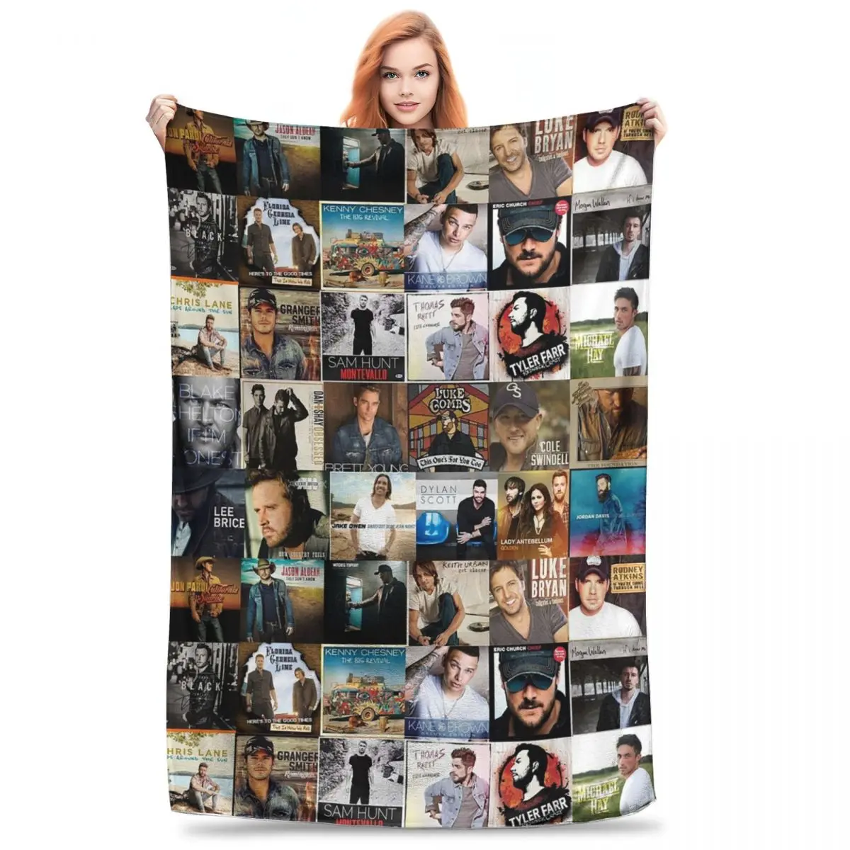 Country Music Collage Blanket Flannel Warm Throw Blankets Sofa Throw Blanket For Couch Bedding Travel Throws Bedspread Quilt