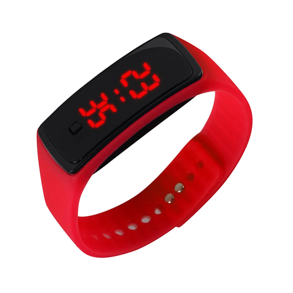 'Reloj Relojes para correr Banda de silicona Pulsera LED Número Estudiante