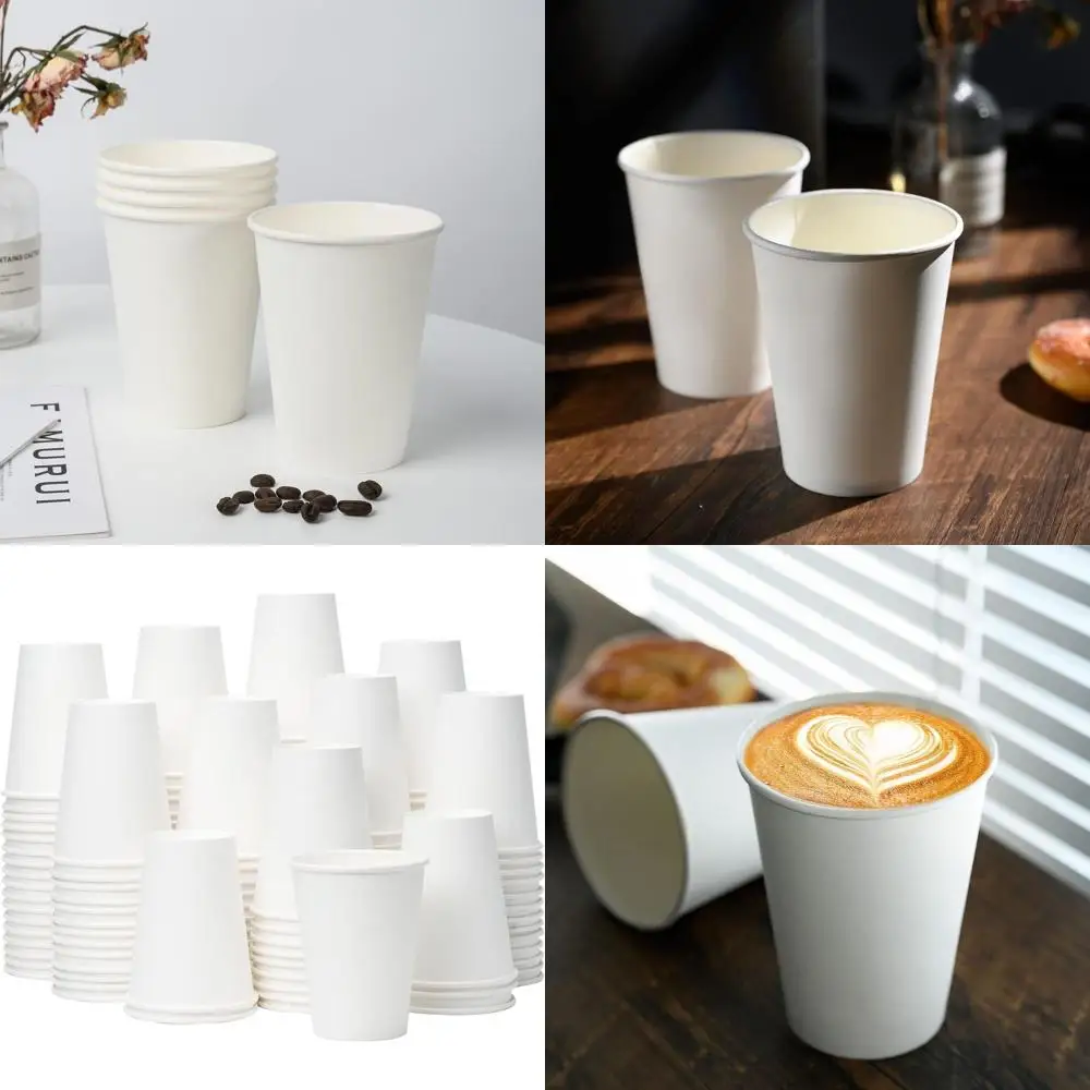 

500 упаковок белых одноразовых бумажных стаканчиков на 12 унций — идеально подходят для горячего кофе, напитков и использования в кафе