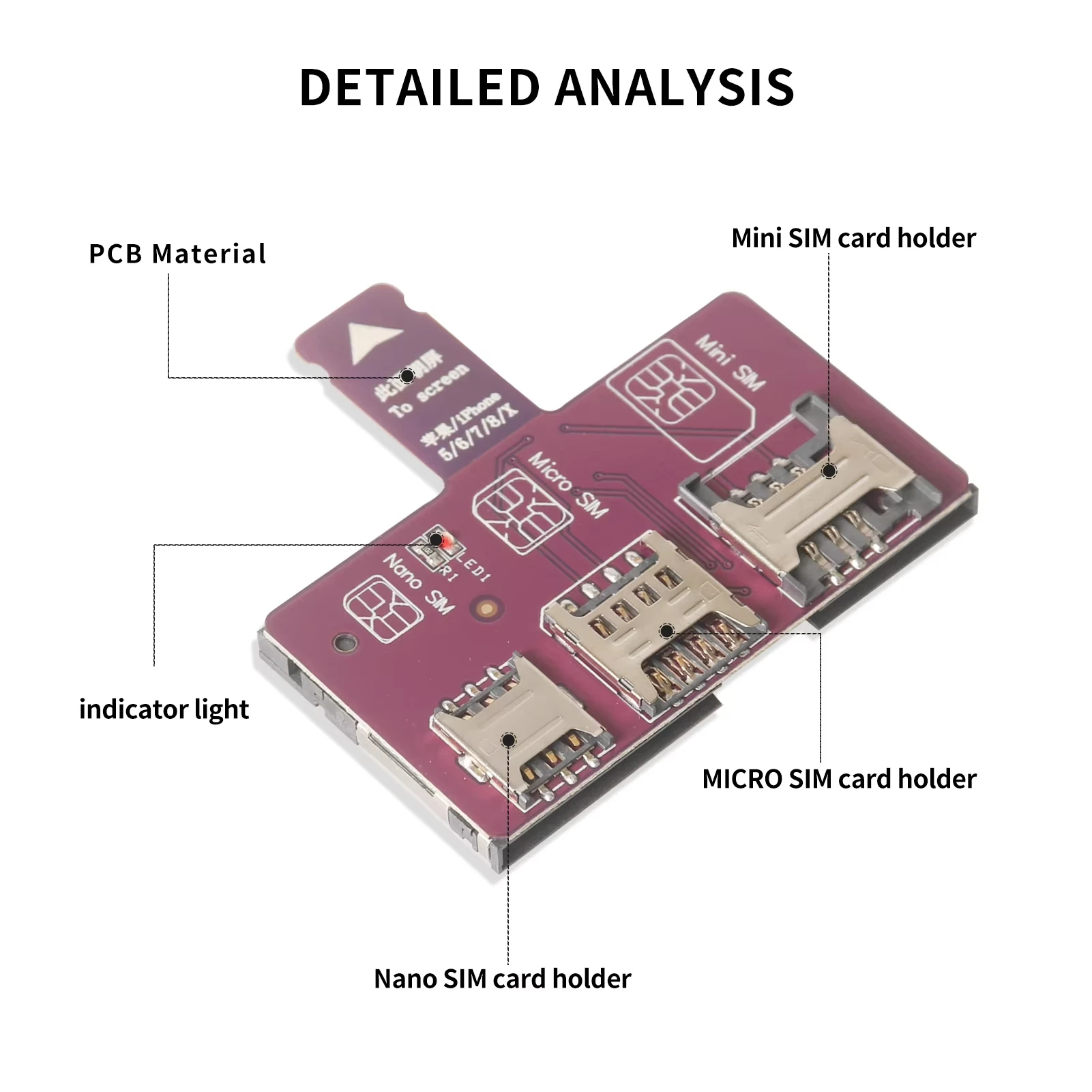 آيفون بطاقة SIM 4in1 فتحة للبطاقات الخارجية محول سريع بطاقة مبدل آيفون قارئ بطاقات SIM حامل إعادة التمهيد المجاني نانو #5