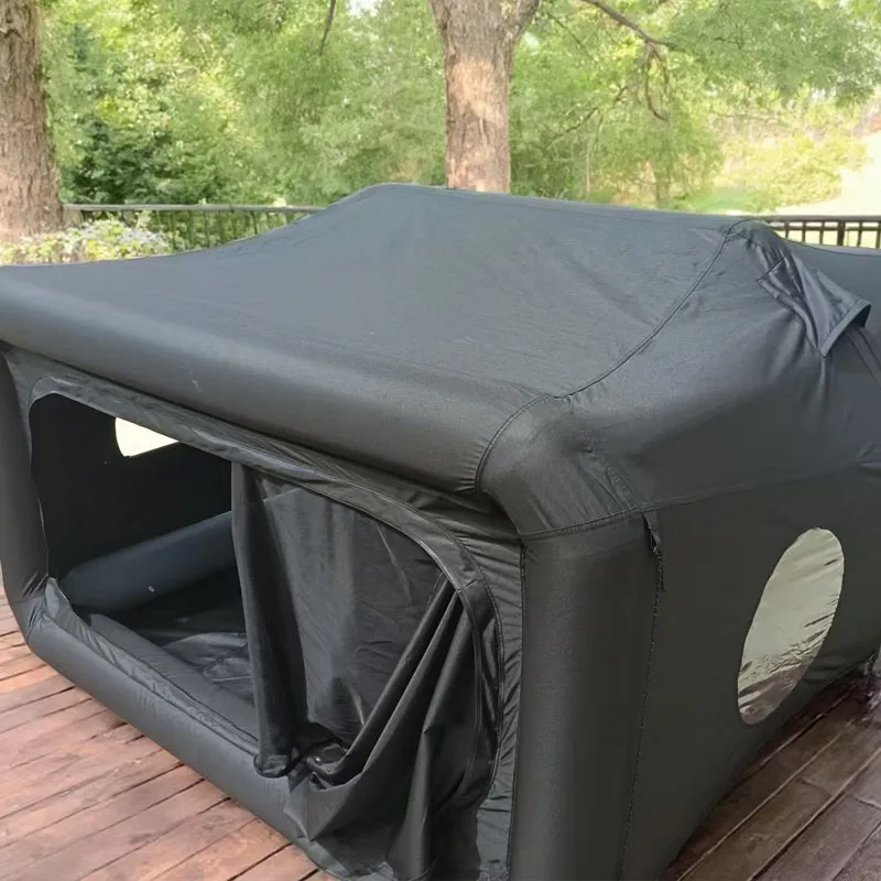 Factory Supplied Portable Waterproof Black Inflatable Tent Oxford Fabric Air Station Pod Tent Outdoor Camping Essentials