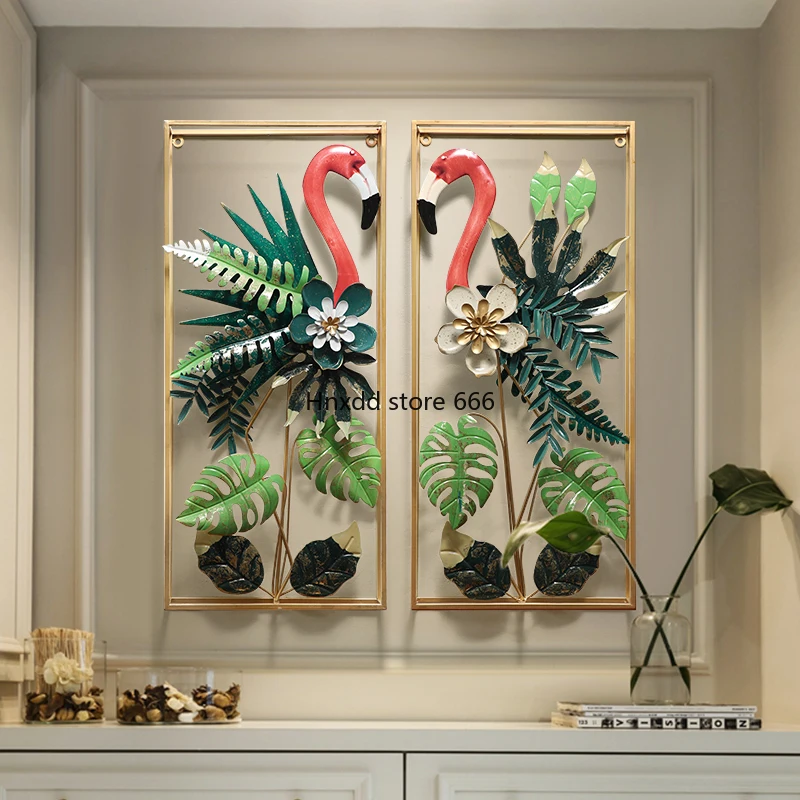 Flamingo decoration wall hanging Nordic hotel restaurant three-dimensional entrance wall decoration