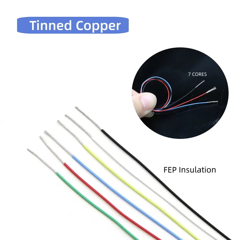 10M-100M UL10064 FEP Wire 40/36/34/32/30/28/26AWG PTFE Plastic Ultra Fine Micro Litz Wires Solder High Conductivity Copper Cable