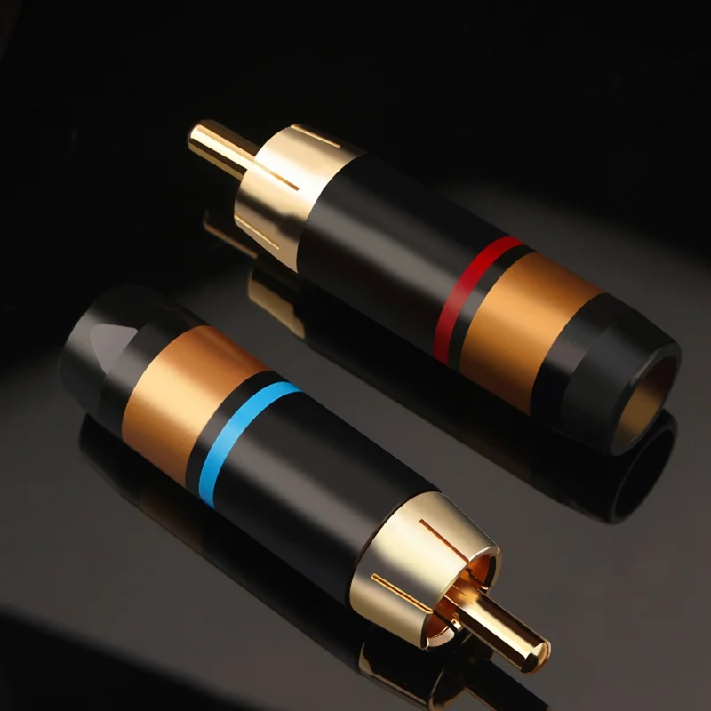 

Новый 6 мм позолоченный RCA штекер Lotus коаксиальный сигнальный кабель усилитель аудио AV разъем аксессуары