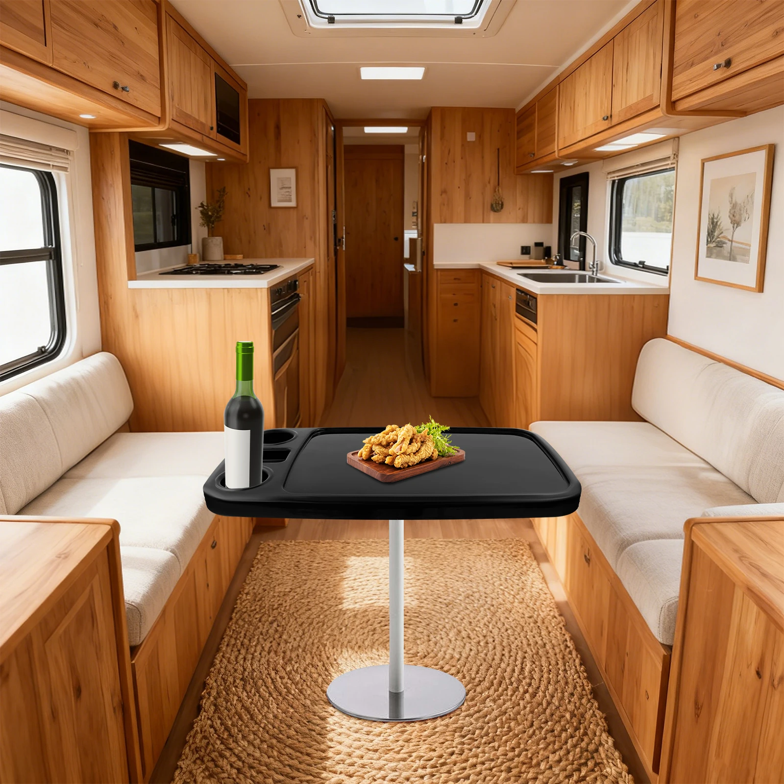 

Универсальная столешница для автофургона, грузоподъемность 50 кг, настольный компьютер из АБС-пластика с 2 подстаканниками и подставкой для телефона для кемпера, лодки, морского автофургона