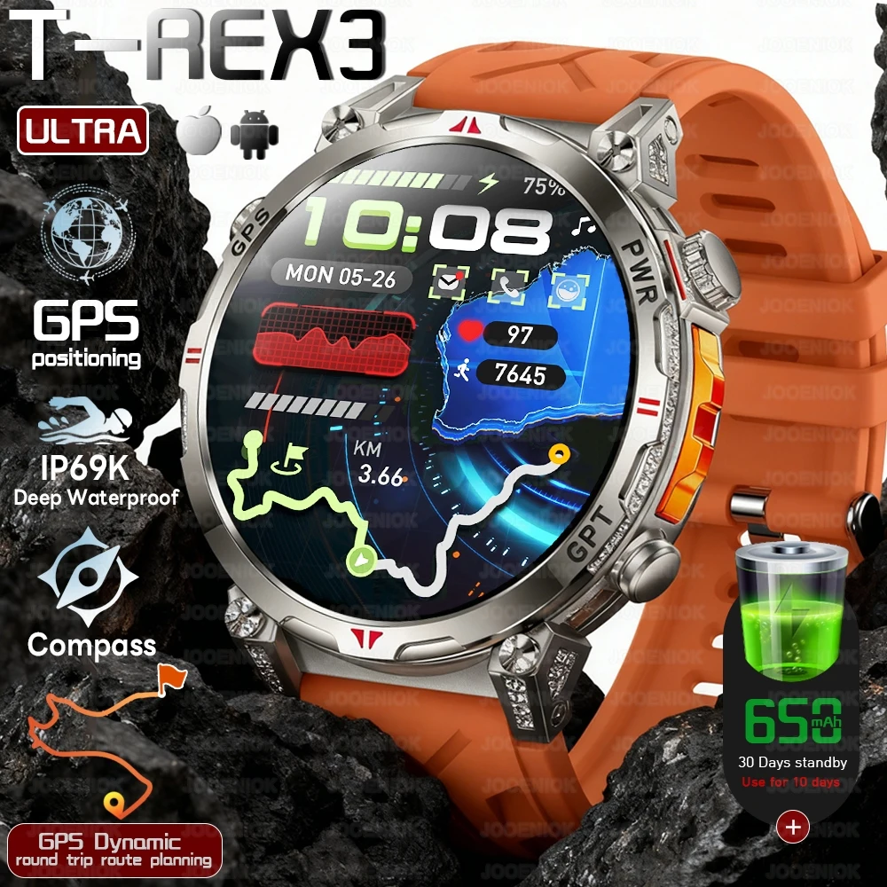 

2026New Outdoor Sports Smart Watch Men GPT Smart Voice Built-in GPS Compass Barometer Bluetooth Call Swim Waterproof Smartwatch