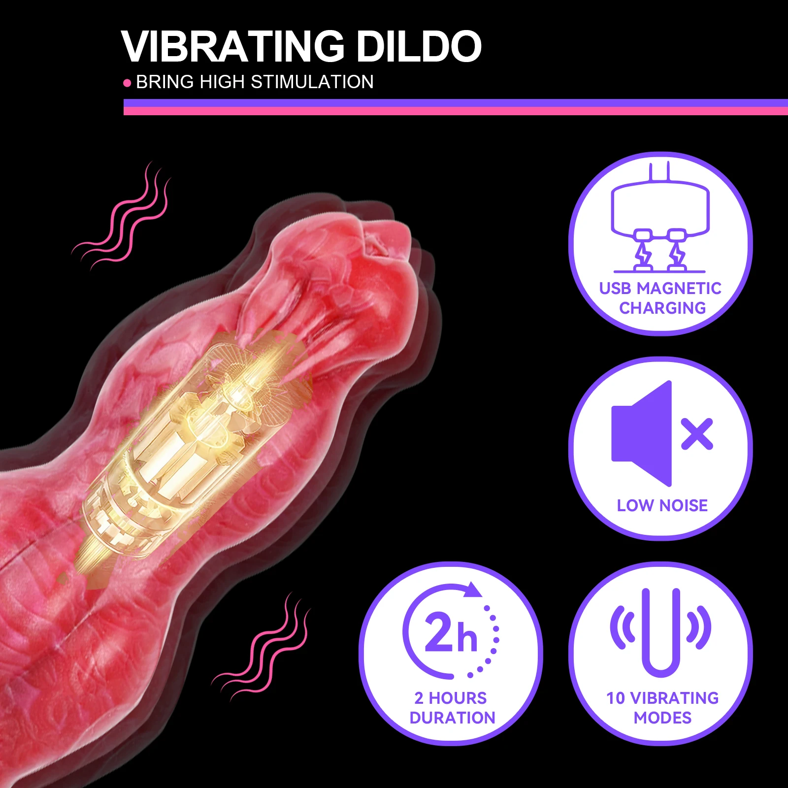 Dog Knot Dildo Animal Dildo Artificial Penis Remote Control Adult Sex Toy for Women Couple Vibrating Silicone Dog N-HFV5056S