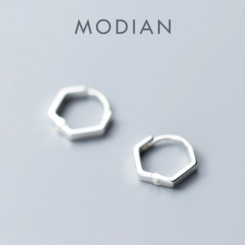 

Modian 2025 New 925 Sterling Silver Geometric Simple Rose Gold Color Hoop Earrings for Women Girl Korean Style Fine Jewelry