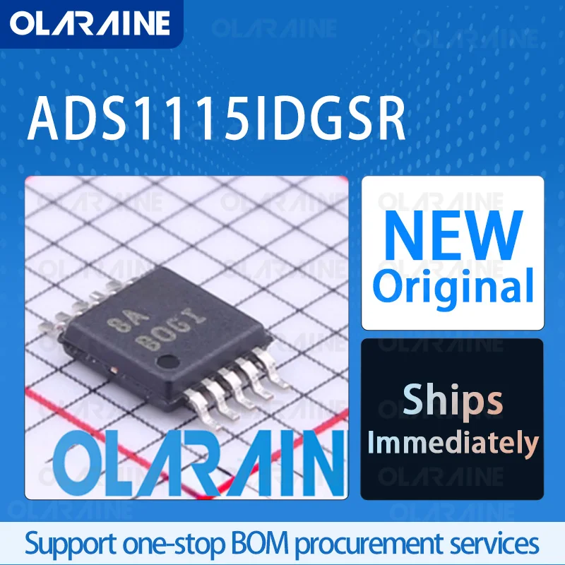 

5/10/100Pcs ADS1115IDGSR VSSOP-10 original ic chip Analog-to-digital converters - ADCs RoHS 2/4 Channel I2C Voltage 5.5 V