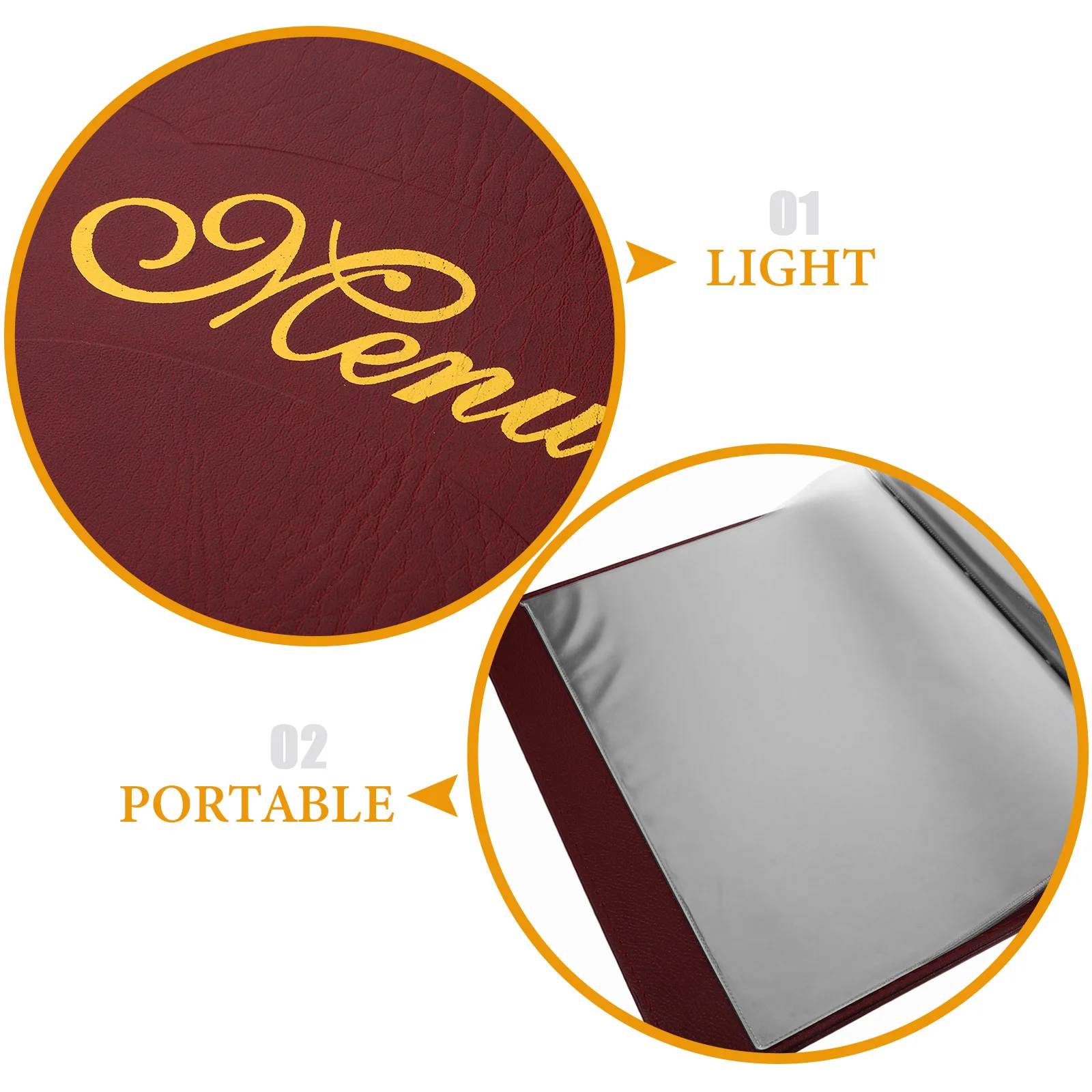 

A4 Menu Book Cover Holder Waterproof Meal Price Folder for Restaurant Bar Hotel Easy Replace Inner Pages Convenient Menu