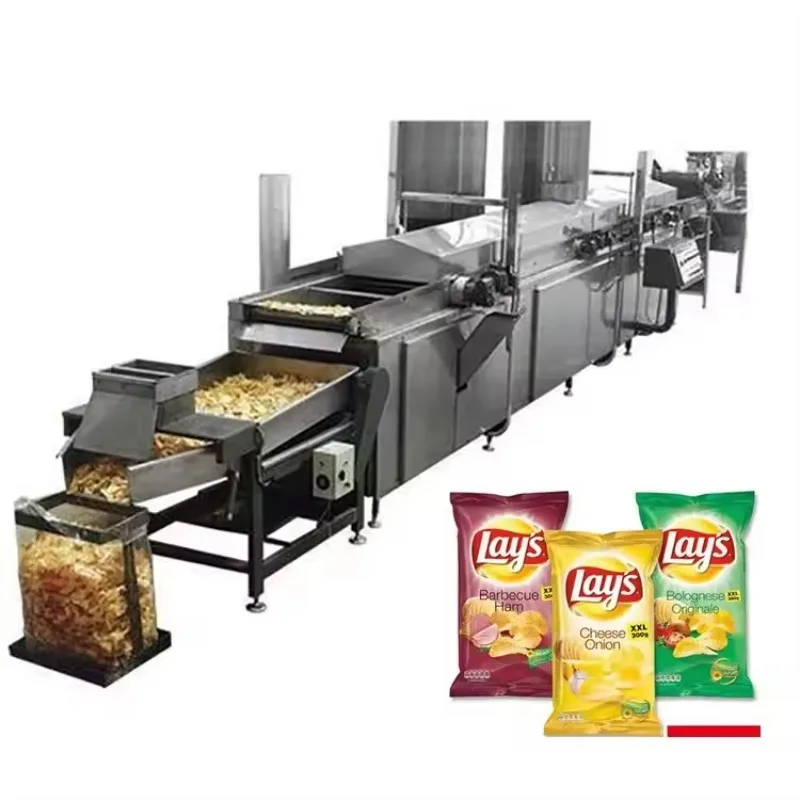 High Efficiency Crispy Chicken Deep Fryer System with Attached French Fries Processing Line Customized for Factories