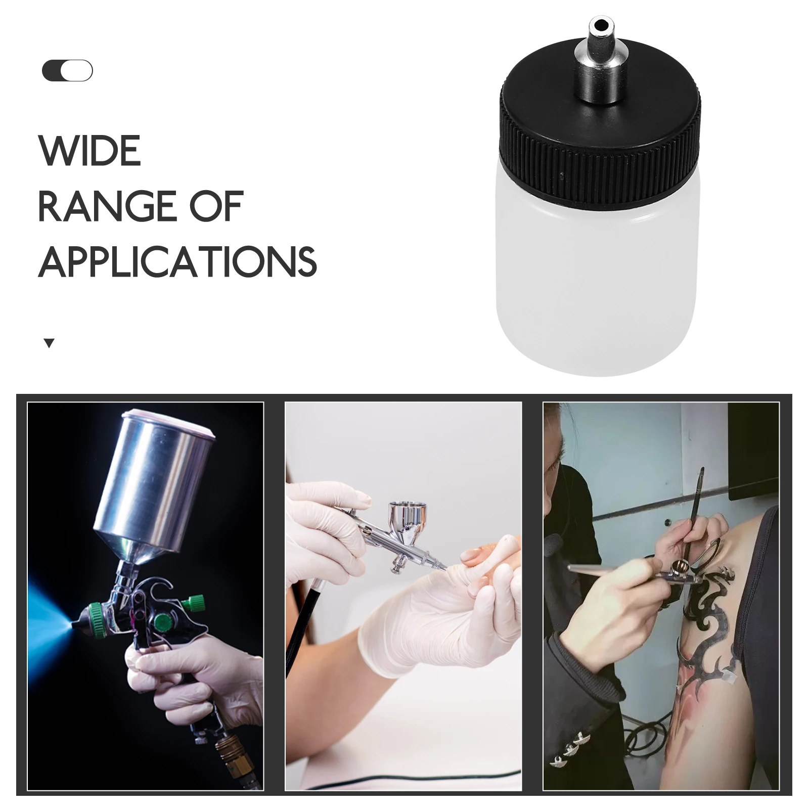 

2Pcs Airbrush Paint Container Replaceable Clear Pigment Cup Dismountable Design for Efficient Refillable Airbrush Painting