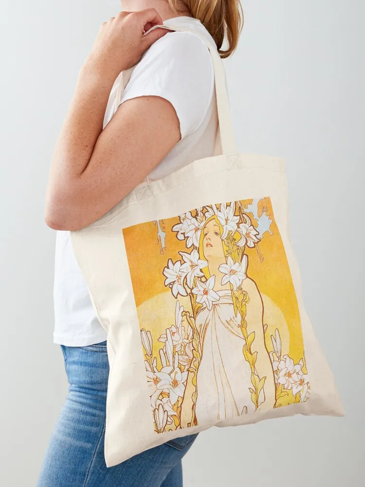 

Lily by Alphonse Mucha Tote Bag Custom bag the tote bag eco folding shopping logo