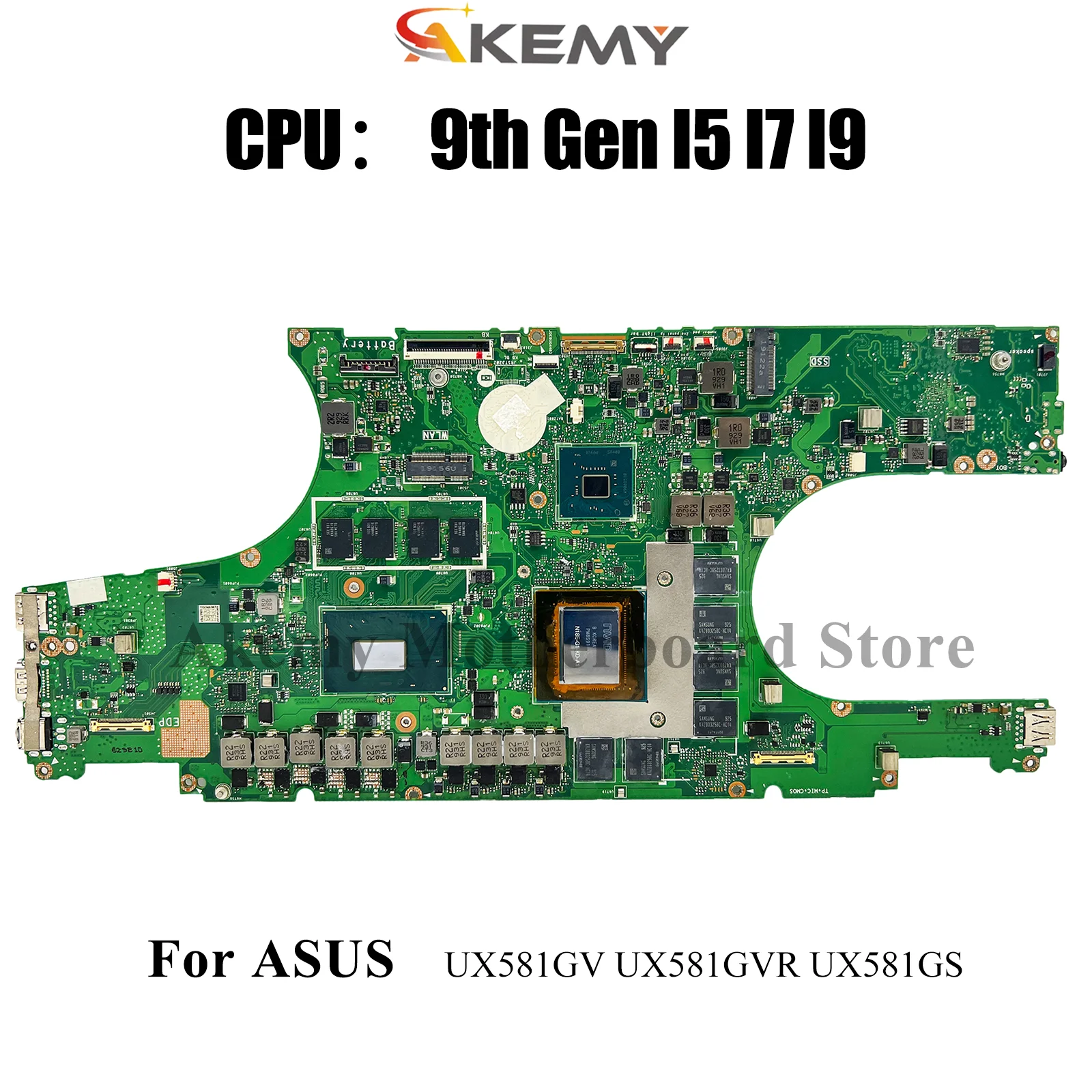 

UX581GV Laptop Motherboard For ASUS ZenBook UX581GV UX581GVR UX581GS UM581L VM581L UX581 Notebook Mainboard With I5 I7 I9 CPU