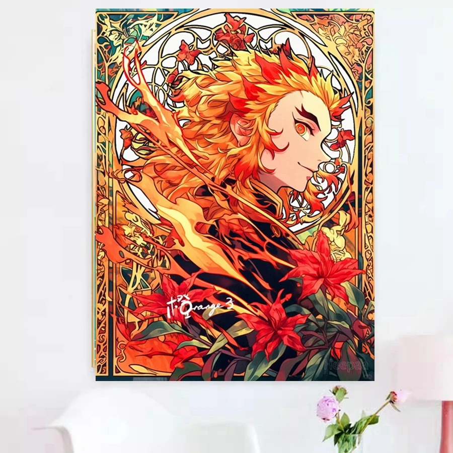 Fantasy Demond Slayer Anime 5d Diamond Art Painting Tanjiro Nezuko Shinobu Giyu Japan Cartoon Cross Stitch Mosaic Home Decor