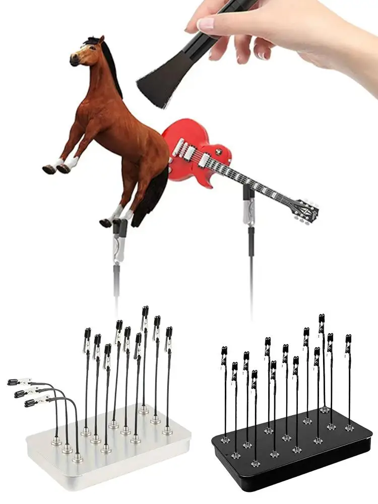 Modell-Malständer, Basishalter, 12 Stück, Krokodilklemmenstäbe, magnetisch, biegbar, für Airbrush-Spray, Hobby, DIY, Modellbau