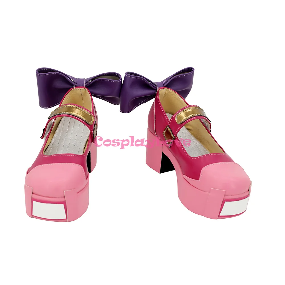 CosplayLove OW GAME Magical Kiriko Pink Coslay Scarpe Stivali lunghi in pelle realizzati su misura per Halloween Natale