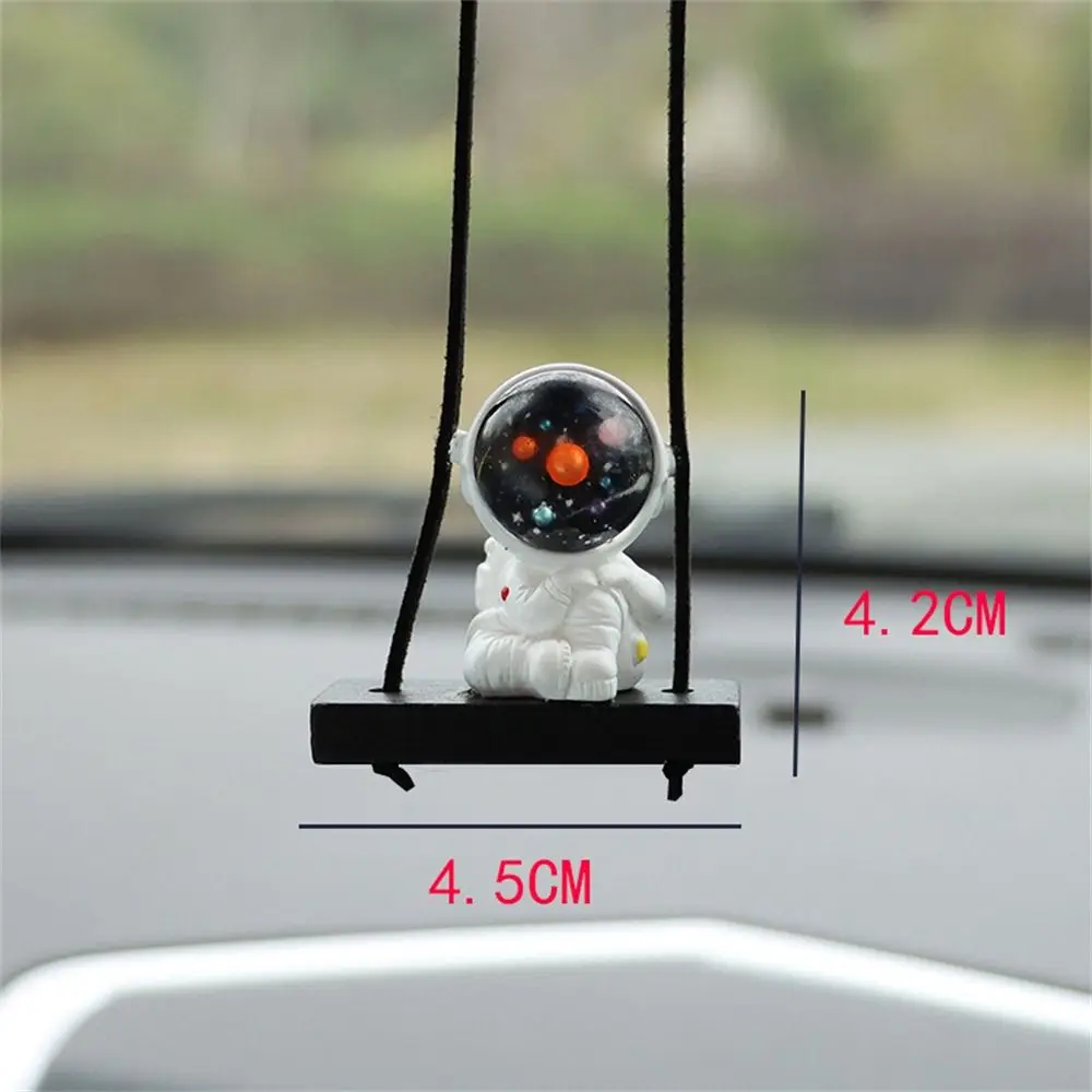 Fashion Swing Astronaut Car Pendant Resin Textured Rearview Mirror Hanging Car Accessories