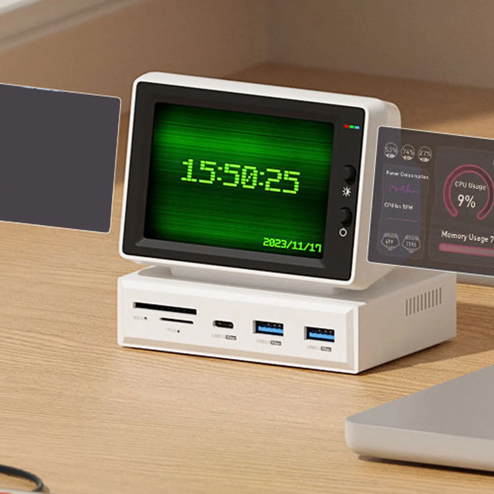 

Электронный альбом, плавающий текстовый дисплей, дополнительный экран, многофункциональный 178-градусный широкоугольный 3,5-дюймовый USB-экран для ноутбука