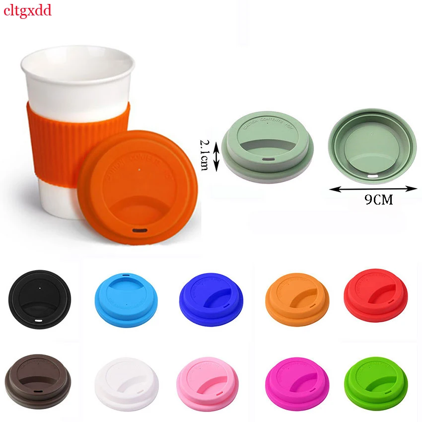 

9CM Universal Reusable Silicone Cup Lids Fresh Cover Silicone Insulation Anti-Dust Cup Cover Coffee Mug Lids Cup Sleeve