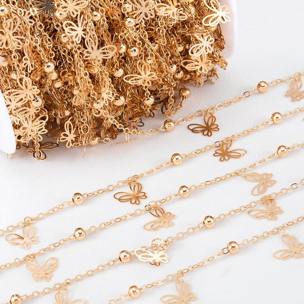 2MM Fashion Copper Butterfly Pendant Delicate Chain for Women Necklace Bracelet Jewelry Making DIY Findings Component Wholesale