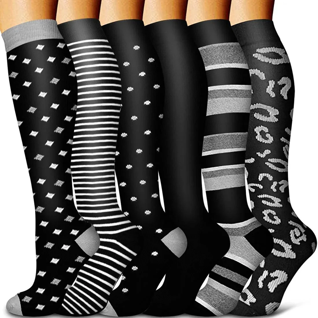 Cycling Compression Socks Running Mountaineering Traveling Gym Nylon Sports Socks Varicose Veins Medical Care Pregnancy Diabetes