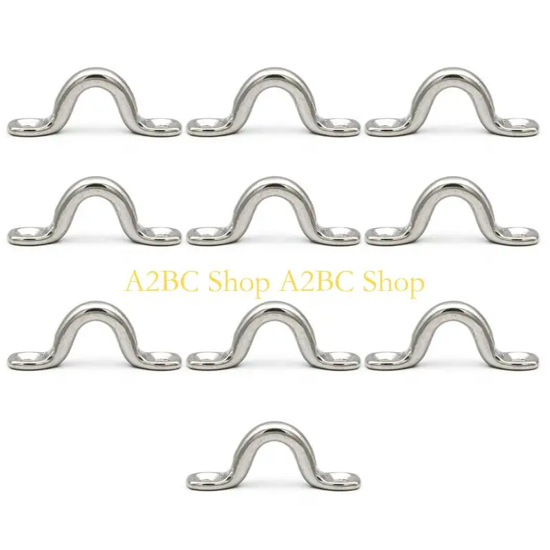 A2BC 10 Pcs Boat Top Pad Eye Deck Loop Strap Tie Down Point Footman's Loop