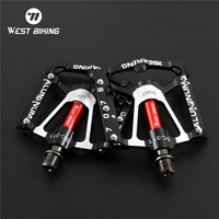 WEST BIKING Bicycle Pedals MTB Road Bike Ultralight Pedals 7075 Aluminum Alloy CNC 3 Bearings Speed Pedals Non-Slip Flat Pedals